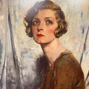 William Orpen, 1930’s, 1920’s, Art Deco, Portrait of a Woman, Flapper, Great Gatsby, Print of a Painting,