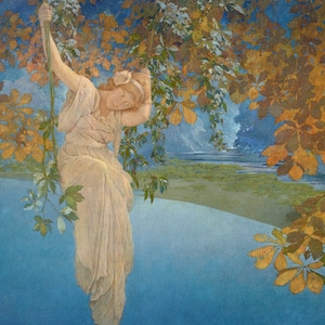 Maxfield Parrish, Reveries, Art Print, 1920’s Style, Vintage Print of a Painting, Neo-Classical, Modern Art,