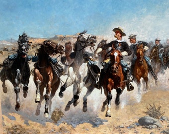 Frederic Remington, American Western Art, Cowboy on a Horse, Cowboy Art, Western Decor,