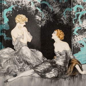 Louis Icart, French Art, French Artwork, Icart Print, Icart Artwork, Louis Icart Print, Art Deco, Art Nouveau, Flapper Art,