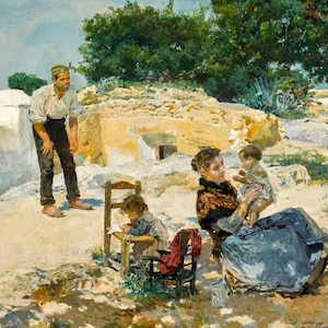 Joaquín Sorolla,  Joaquin Sorolla Print, Spanish Art, The Young Family, Wall Art,