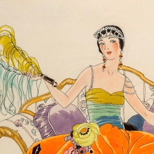 Art Deco, Alberto Vargas, Art Print, 1920’s Art, Unique Home Decor, Illustration Art, Watercolor and Pen Art,  Art Deco Illustration,