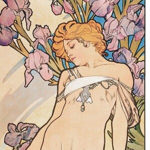 Alphonse Mucha, Beautiful Woman, Seasons, Spring, Mucha Poster, Mucha Print, Art Nouveau, Style, Fine Art Print,