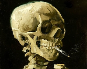 Vincent Van Gogh post-impressionist Skeleton Smoking Impressionism Artwork Art Print