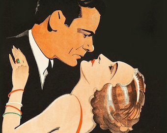 Art Deco Lovers by Eric Rohman, Vintage Art, Art Deco, Vintage Poster Print, Maximalist, Maximalism, Flapper, Great Gatsby, 1920's,