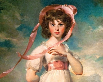 Pinkie by Thomas Lawrence, Victorian Artwork, Victorian Print, Victorian Scene, Sarah Goodin Barrett Moulton, Dark Academia, Pinky,