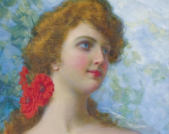Victorian Art Print, Victorian Artwork, Print of a Painting, Vintage Art, Edwardian, Victorian Decor, Farmhouse Art, Victorian Woman Prints,