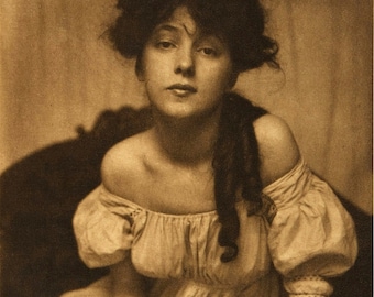 Portrait of Miss N, Evelyn Nesbit, Gertrude Käsebier, Photo Print, Modern Repro of a Vintage Antique Photograph