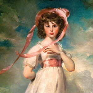 Pinkie by Thomas Lawrence, Victorian Artwork, Victorian Print, Victorian Scene, Sarah Goodin Barrett Moulton, Dark Academia, Pinky,