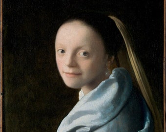 Jan Vermeer, Study of a Young Woman, Art Print, Johannes Vermeer, Girl with a Pearl Earring, Dutch Art, Jan Vermeer Paintings,