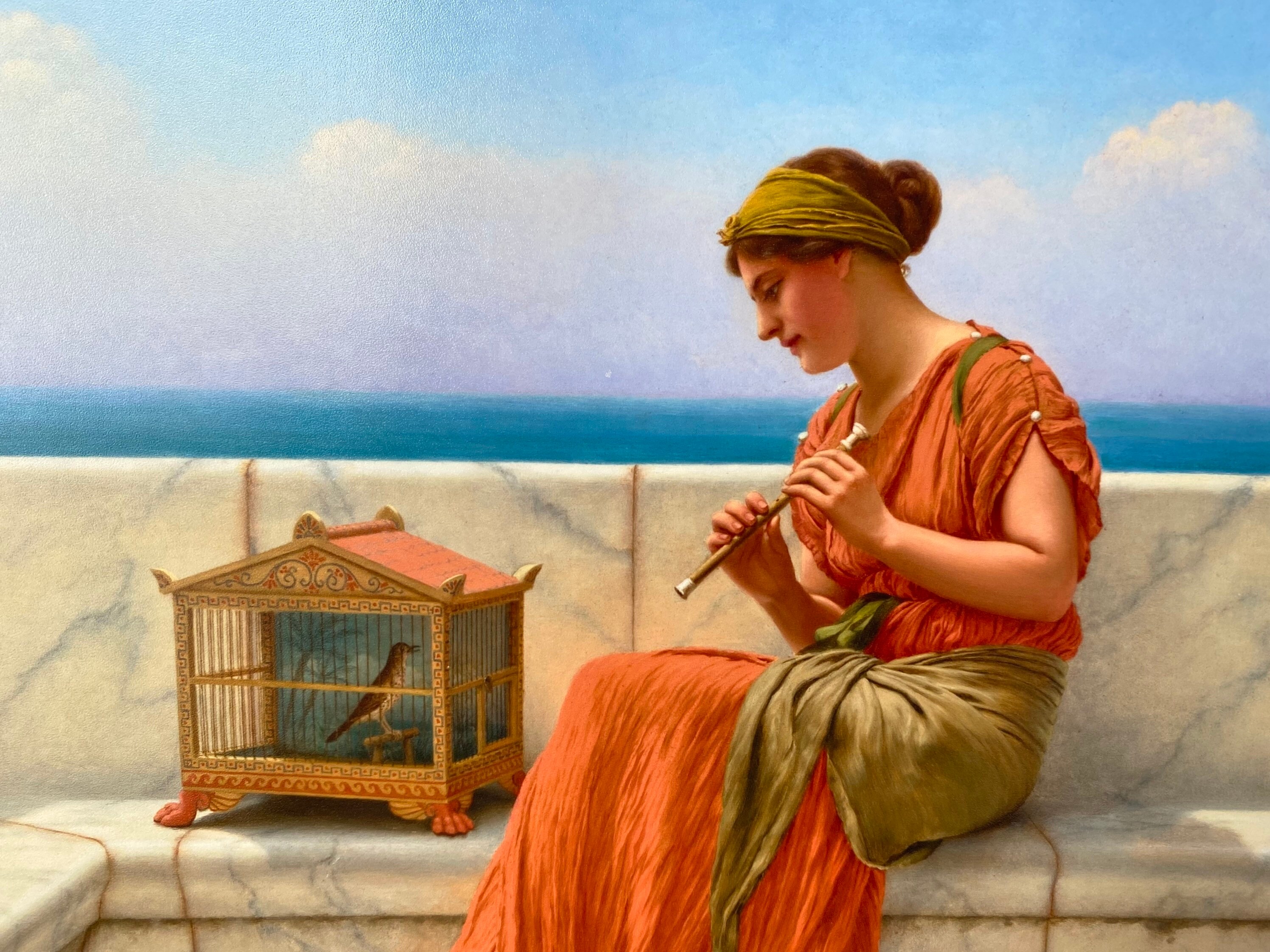 A Song without Words by John William Godward, Neo-Classicist, Neoclassicism, Art Print, Artwork, Print of a Painting, Vintage Art,