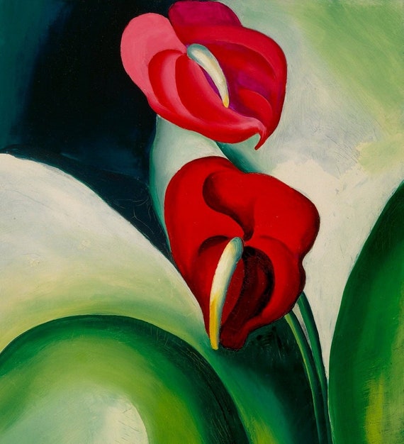 Georgia O'keeffe, Anthurium, Flower Artwork, Floral, O'keeffe Art