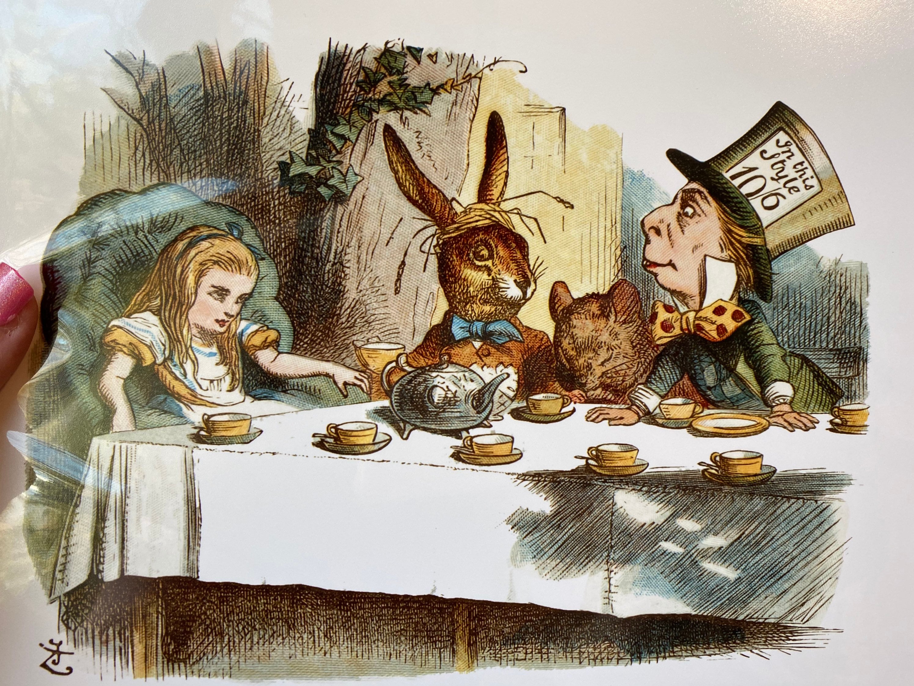 The Mad Hatter's Tea Party, illustration from 'Alice in Wonderland' by  Lewis Carroll