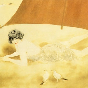 Louis Icart, Woman Reclining,  Louis Icart Print, Print of a Painting, 1940&#39;s Artwork, 1950&#39;s Artwork, French Art Print, Bedroom Art,