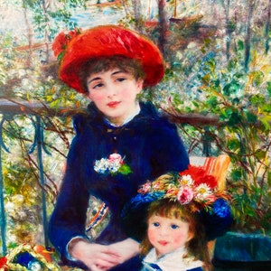 Two Sisters, On the Terrance, Renoir, Pierre Auguste Renoir, Renoir Artwork, Renoir Print, French Art, renoir artist, impressionist print,