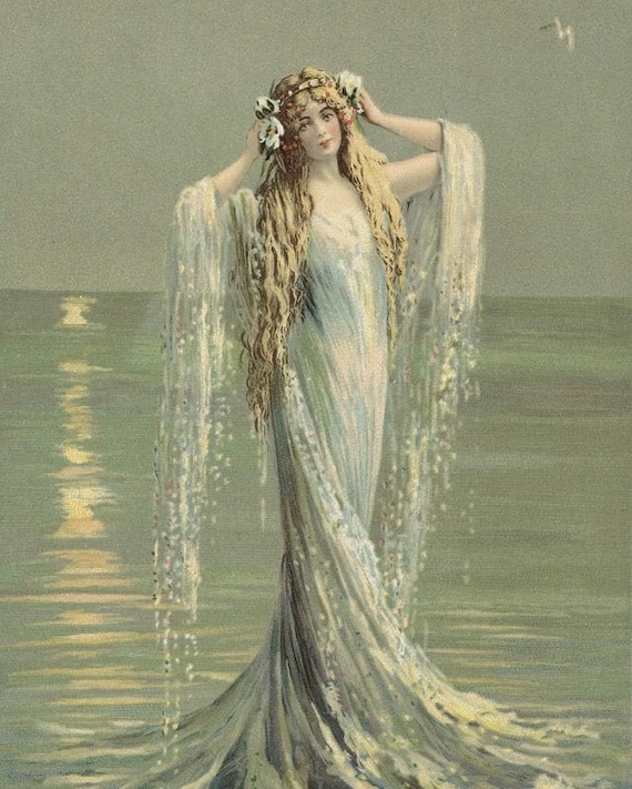 Art Nouveau Mermaid Bride Water Nymph Fairy Fairies Sea Nymph - Etsy