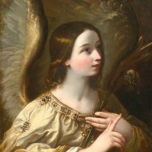 Angel Art Print, Angel Artwork, Angel Print of a Painting, Vintage Angel Art, Angels, Christian Art, Catholic Art,