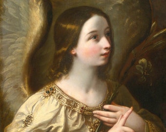 Angel Art Print, Angel Artwork, Angel Print of a Painting, Vintage Angel Art, Angels, Christian Art, Catholic Art,