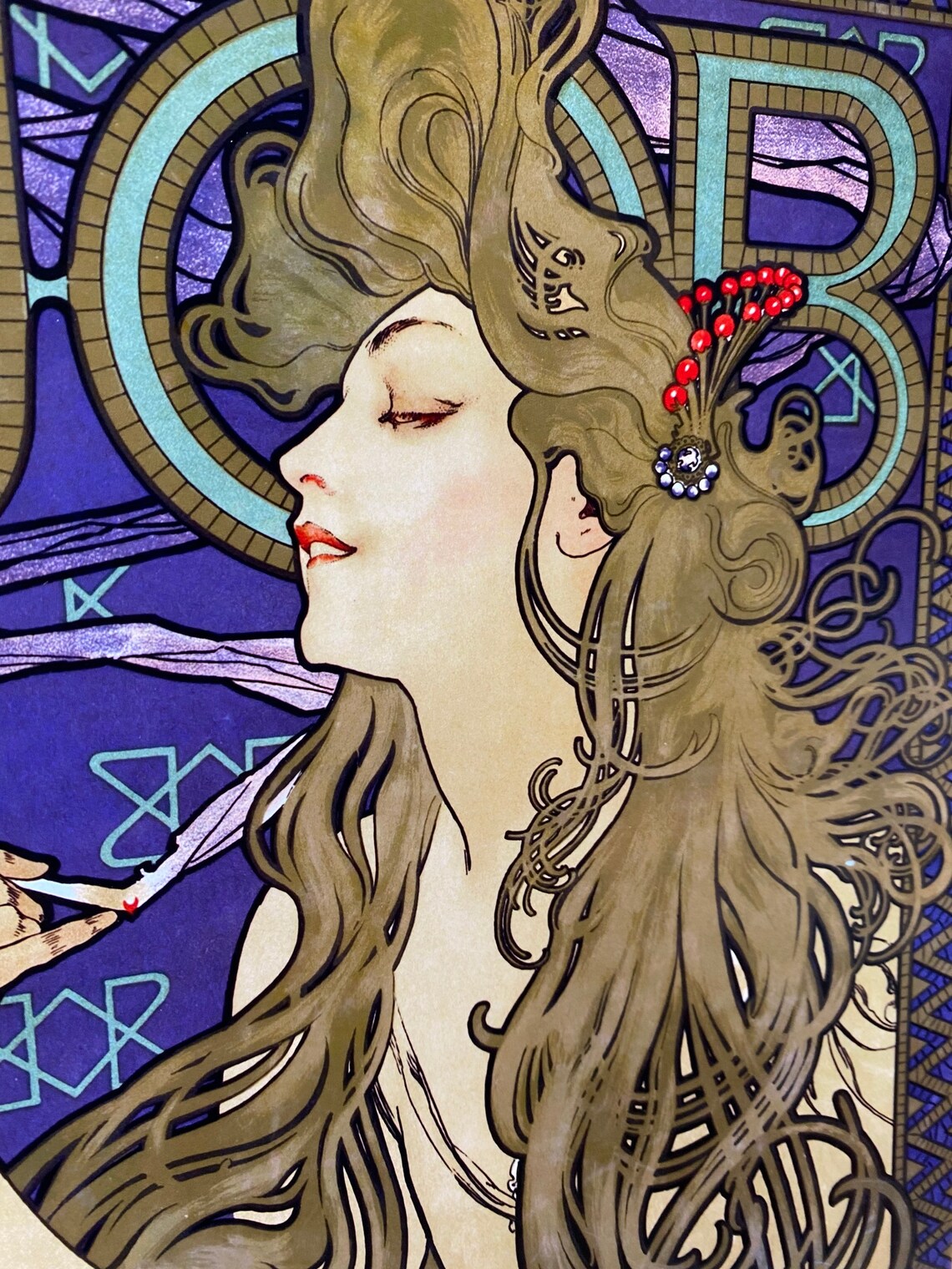 JOB Art Nouveau Style Fine Art Print by Alphonse Mucha of a Etsy