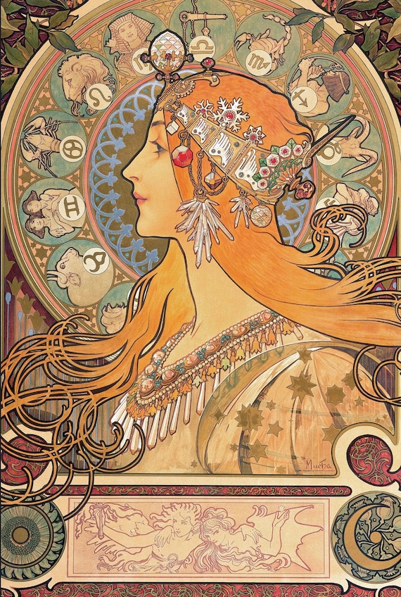 Large 12x18 Art Nouveau Style Fine Art Print by Alphonse Mucha