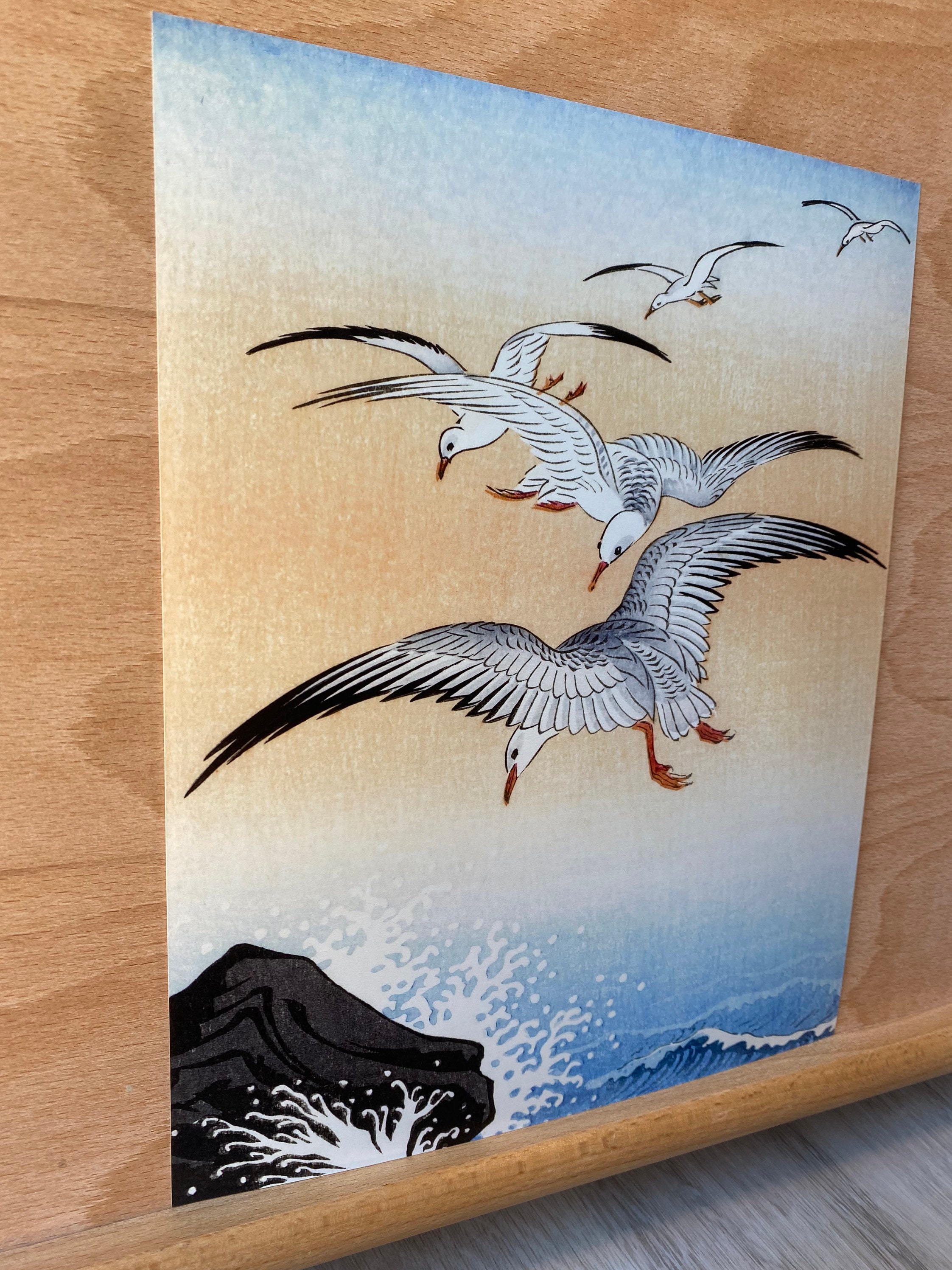 Sea Gulls at the Ocena Art Print Ocean Nautical Beach Themed Wall Art ...
