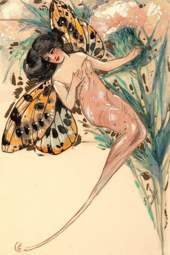 LARGE, Fairy Print, Fairies, Butterfly Art, Fairy, Fairy Art, Art Deco, Vintage, Art Nouveau, Gossamer Wings, Butterflies, Samuel Schmucker,