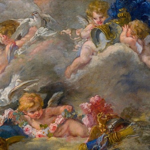 Cupid, Cherub Art, Angel Art, Angel Decor, Angel Wall Art, Angel Wall Art, Light Academia, Academia Art, French Art, French Country, 317