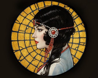 ENMARCADO, Art Déco, Flapper, Arte Moderno, Arte de Estilo Vintage, 1920's, Arte de 1920, Maximalista, Decoración, Speakeasy, Pin Up Art,