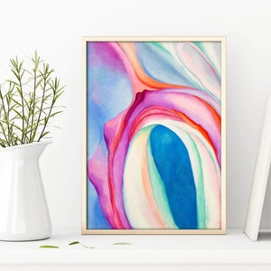 Music Pink and Blue II by Georgia OKeeffe, Georgia O’Keeffe, Artwork, O&#39;Keeffe Art, O&#39;Keeffe Artwork, Flower Artwork, Okeeffe Print,