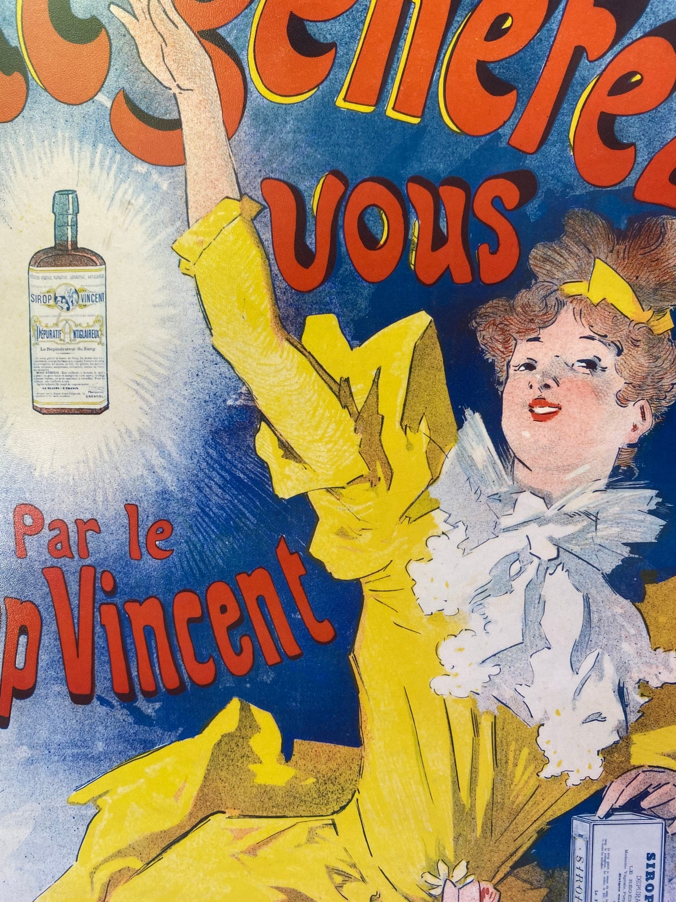 Sirop Vincent 1893 by Jules Cheret Artwork Fine Art Print From