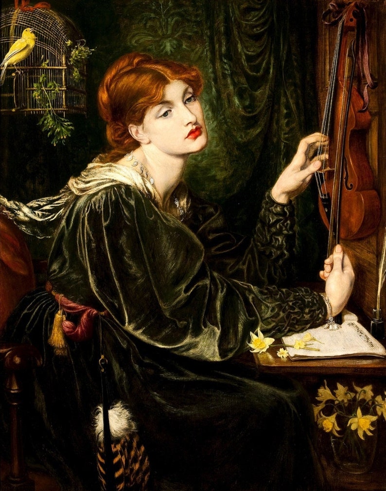 Dante Gabriel Rossetti, Redhead Art, Medieval Redhead, Renaissance Art, Art Print, Artwork, image 1