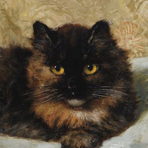 Cat Art, Cat Artwork, Cat Print, Cat Wall Art, Cat Decor, Antique Vintage Animal Print, 19th Century, Cat Resting, Henriëtte Ronner-Knip