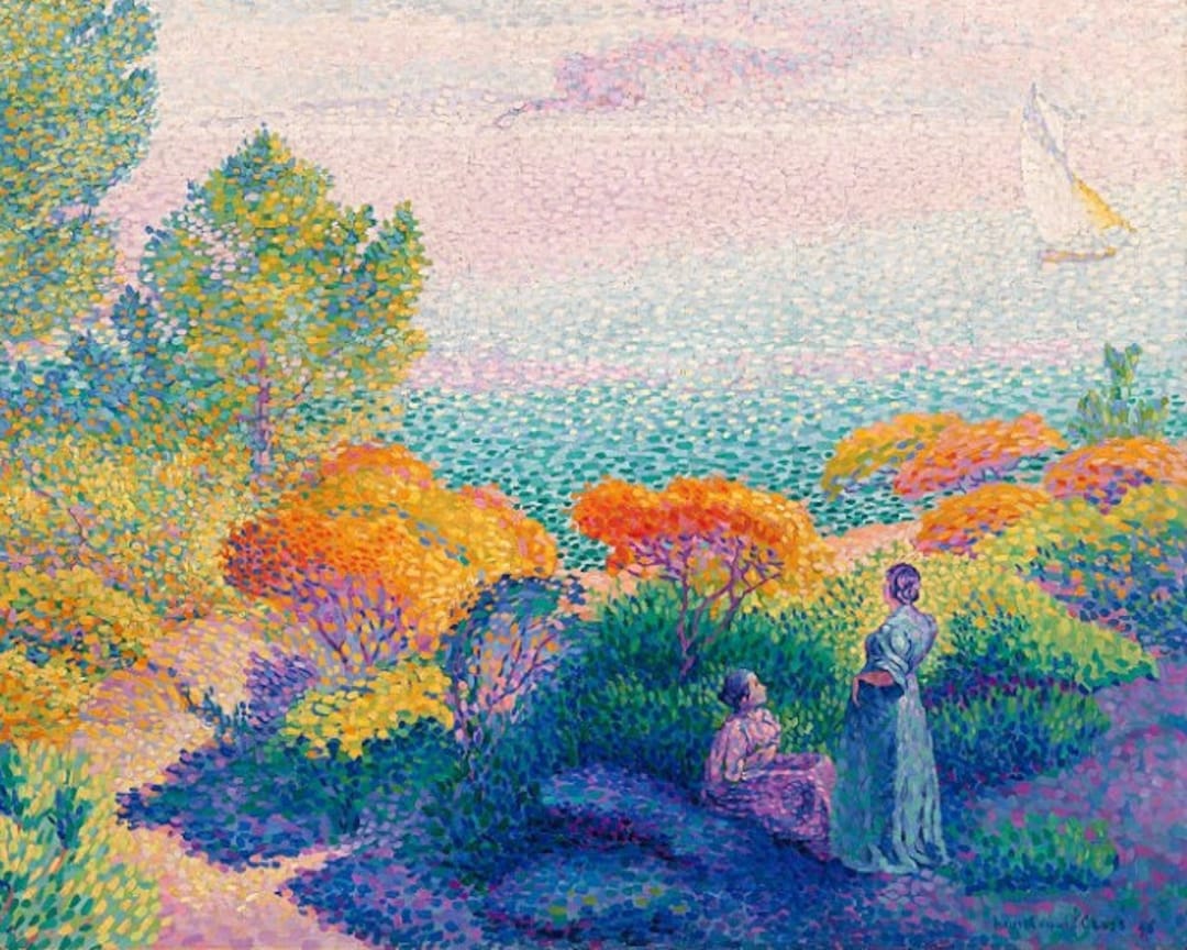 Henri Edmond Cross, Two Women by the Shore, Mediterranean, Art