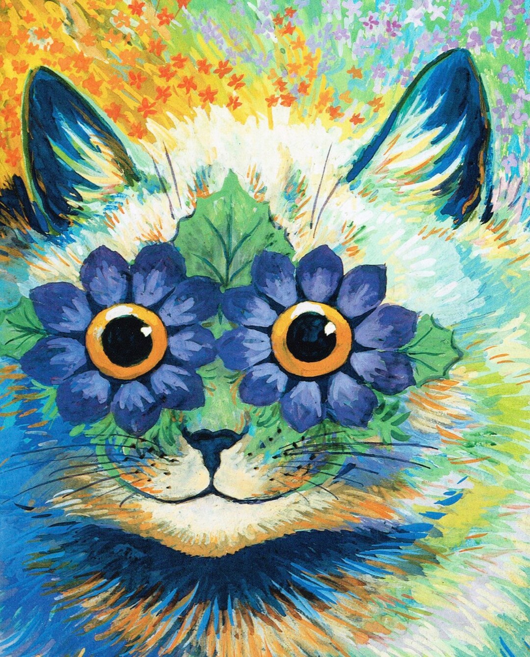 アートンワーズ THE BLUE CAT 原画 絵画 現代アート インテリア 猫 絵画 原画 現代アート ハンドメイド アートパネル 夜空