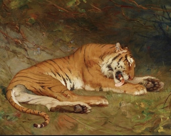 Large, Tiger Art Print, Vintage, Tigers, Tiger Art, Poster Print, Wall Art, Vintage Artwork, Print of a Painting, Poster, Gallery Wall Art,