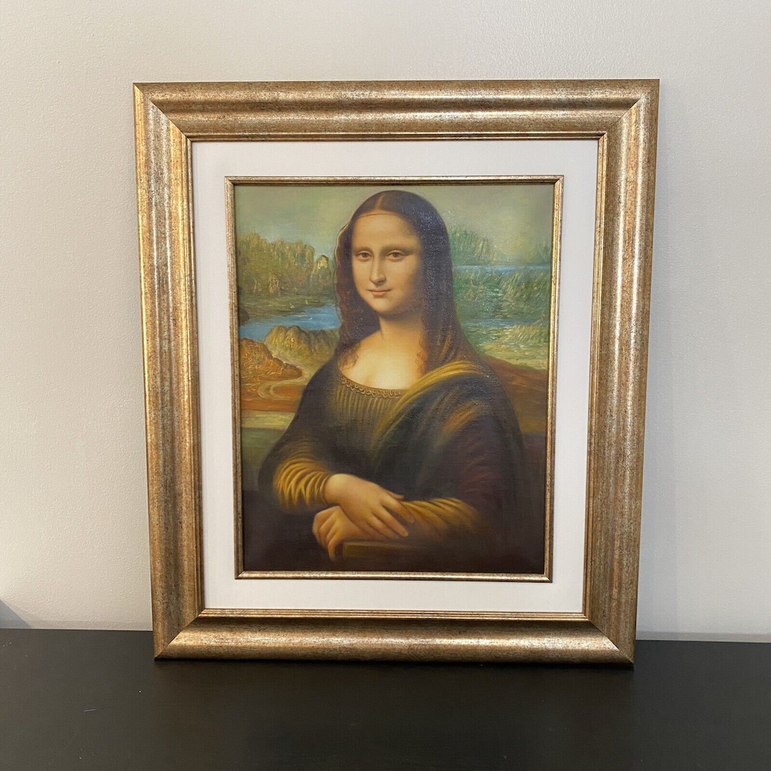 Mona Lisa Original Oil Painting Portrait Canvas After Leonardo Da Vinci ...