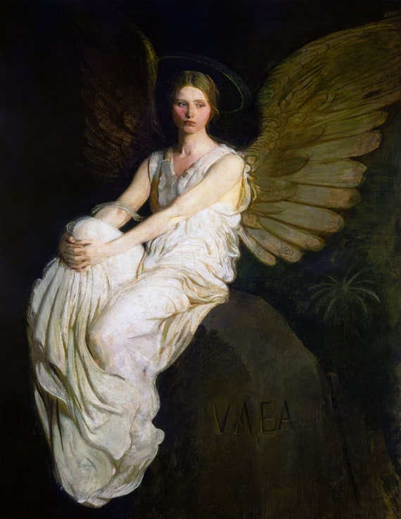 Angel Art Print Angel Artwork Angel Print van een schilderij Vintage Angel Art Engelen Christelijke Kunst Katholieke Kunst