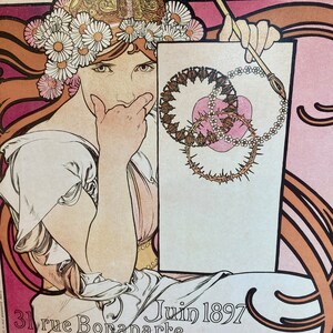 Art Nouveau Style Fine Art Print by Alphonse Mucha of a Beautiful Woman from the Seasons Series