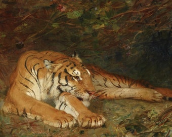 Large, Tiger Art Print, Vintage, Tigers, Tiger Art, Poster Print, Wall Art, Vintage Artwork, Print of a Painting, Poster, Gallery Wall Art,