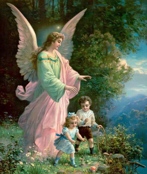 Angel Art Print Victorian Angel Guardian Angel Angel - Etsy