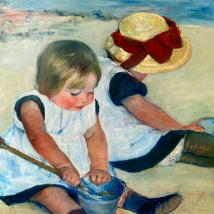 Mary Cassatt, Beach Art, Beach Decor, cassatt artwork,  Gift for Mom, Victorian Artwork, Victorian Art Print,