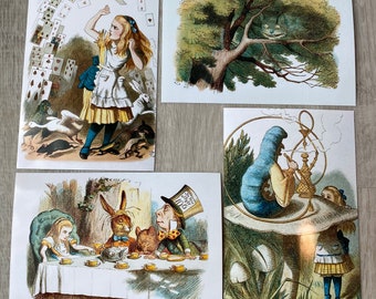 Set of Alice in Wonderland Lewis Carroll 4x6 Prints - Cheshire Cat