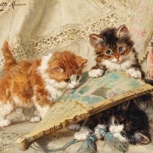 Cat Art, Cat Artwork, Cat Print, Cat Wall Art, Cat Decor, Antique Vintage Animal Print, 19th Century, Cat Resting, Henriëtte Ronner-Knip