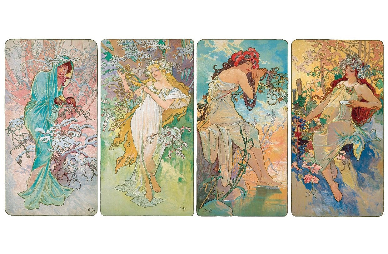 Art Nouveau Style Fine Art Print By Alphonse Mucha Of A Etsy Israel
