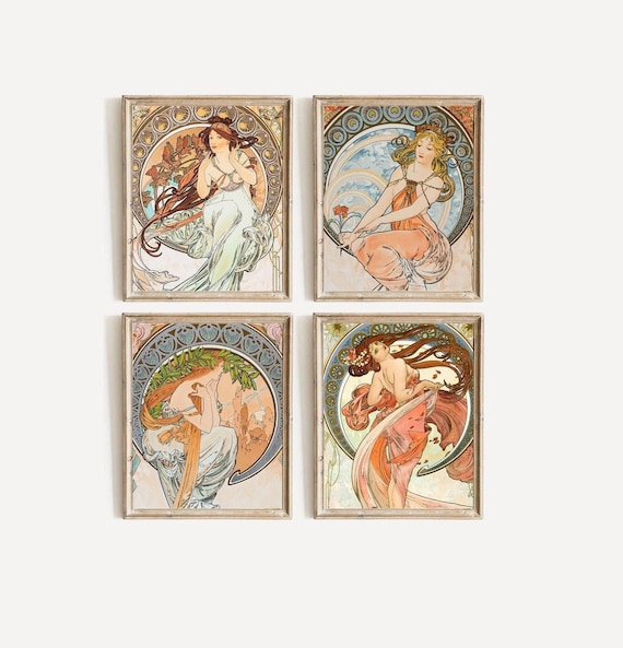 Alphonse Mucha アート作品 2点セット Alphonse Mucha, Art Nouveau, Arts Series, Mucha Arts, Mucha