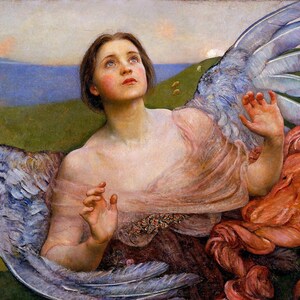 Angel Art Print, Angel Artwork, Angel Print of a Painting, Vintage Angel Art, Angels, Christian Art, Catholic Art,
