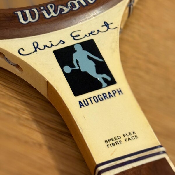Vintage Wilson Chris Everett Autograph Speed Flex Fibre Tennis Racket 4 3/8” Grip