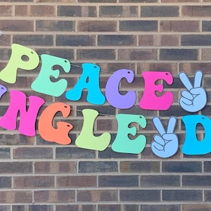 Peace Out Single Digits 10th Birthday Banner | Tie Dye Themed Peace Banner | Milestone Birthday Banner | Handmade Birthday Party Banner |