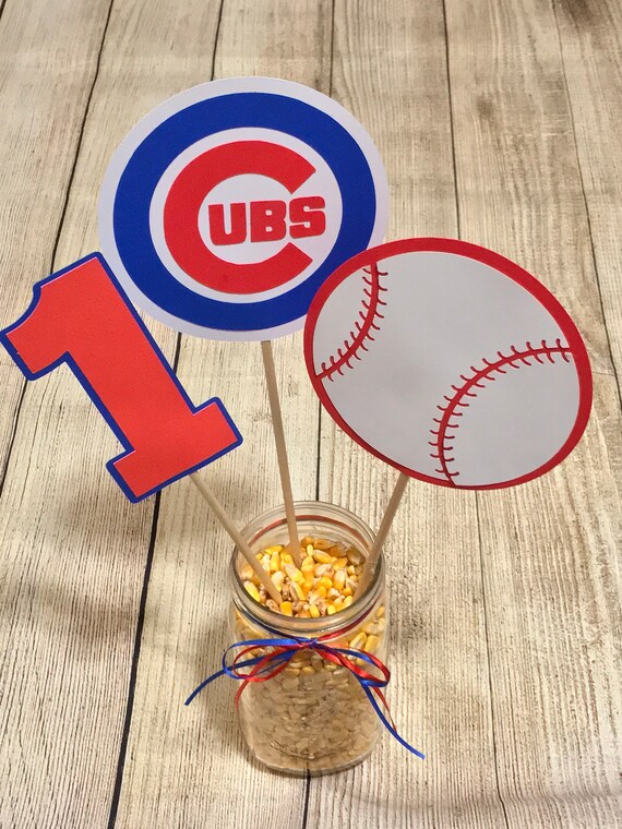 Chicago Cubs Inspired Baseball Birthday Centerpiece Etsy