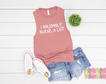 Ich schwöre ... A Lot Frauen Tank Top | Damen Tank Top | Sarkastischer Spruch Tank | Sommer Tank Top | Zauberer Tank Top | Lustiges Tank Top